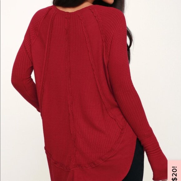 VGUC Red Free People Catalina Thermal Top size Medium - Picture 2 of 6